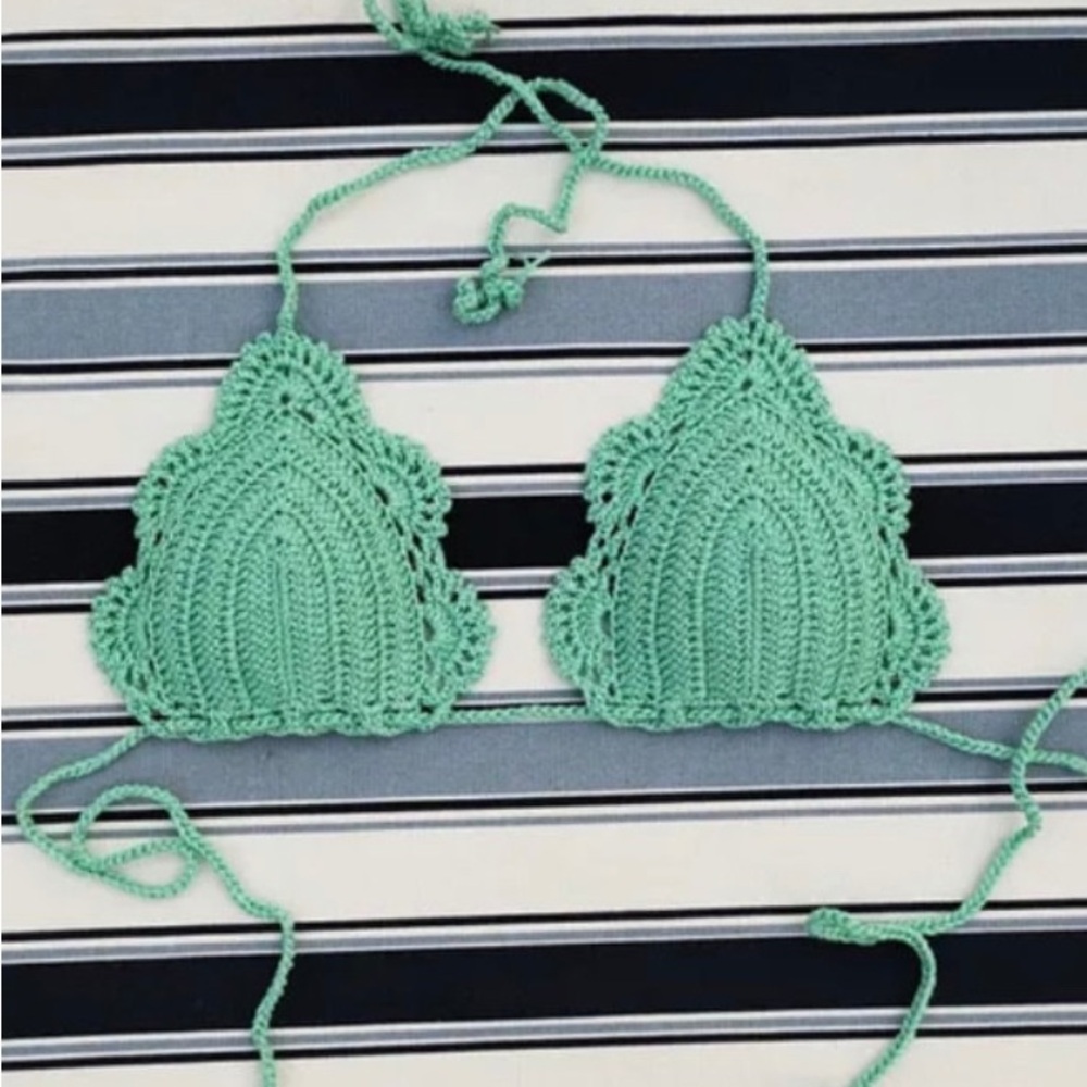 Crochet Halter Bikini Top
